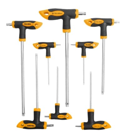 DESTORNILLADORES TORX MANGO EN T 8 PIEZAS